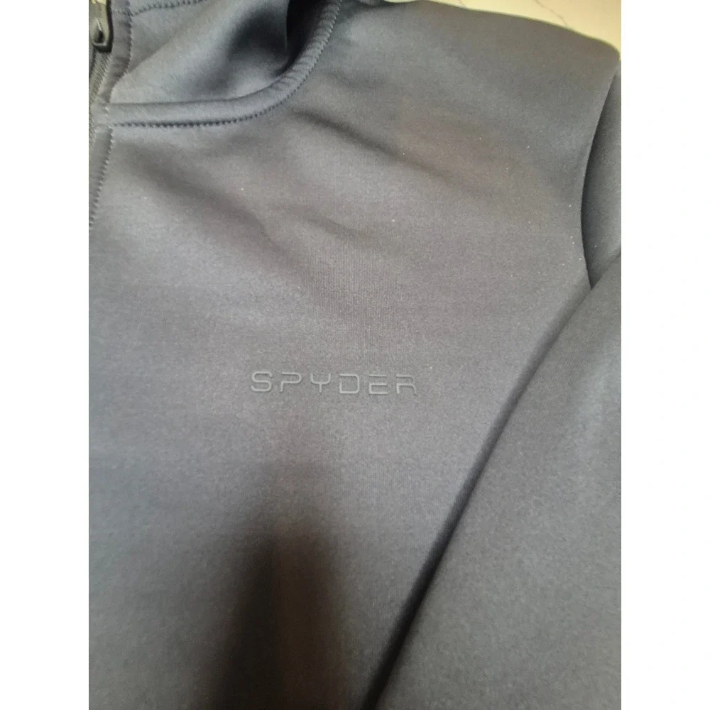 Spyder Active Mens Full‎ Zip Hoodie Gray Textured Hybrid Jacket SPM8003U Size L